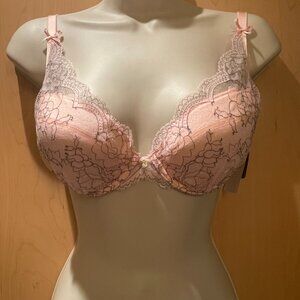 Chantelle Presage Pink Triangle Push-Up Bra with Hazelnut detail